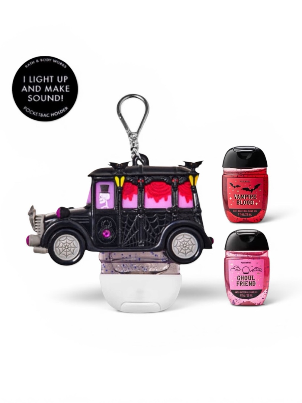 Bath & Body Works Halloween Light Up & Sound Hearse PocketBac Holder Set